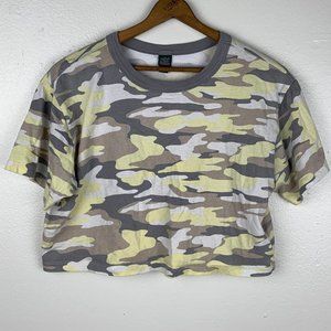 Wild Fable Yellow Camo Crop Tee